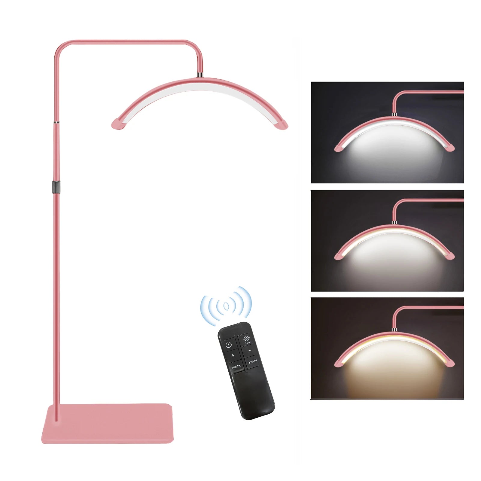 HD-M6X Half-Moon Fill Light 36W Floor LED Video Light 3200K-5600K Dimmable with 180Cm Stand for Makeup Live Streaming