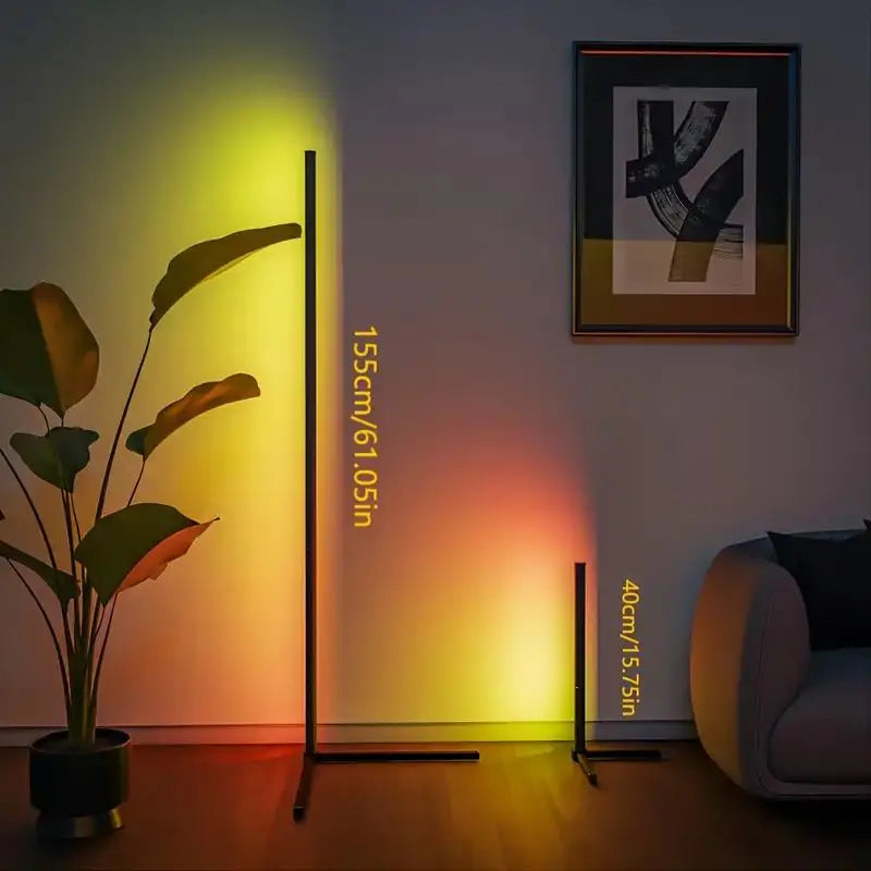 RGB Dream Color Floor Lamp with Music Sync Modern 16 Million Color Changing Standing Mood Light for Bedroom Living Room