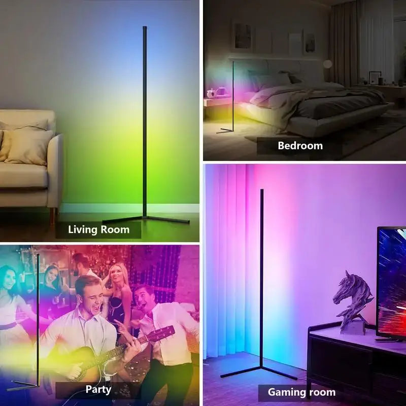 RGB Dream Color Floor Lamp with Music Sync Modern 16 Million Color Changing Standing Mood Light for Bedroom Living Room